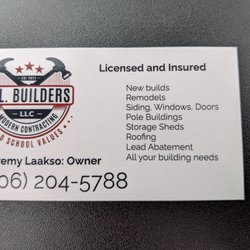 J L Builders - Business card front