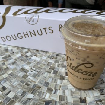 Sidecar Doughnuts & Coffee - Iced Caramel Latte with box of donuts - Donuts Near Me - Costa Mesa, California Sidecar Doughnuts & Coffee - Iced Caramel Latte with box of donuts - Donuts Near Me - Costa Mesa, California