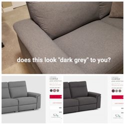 Structube - Recliner color is completely different than what was shown online. Ordered dark grey and got this.