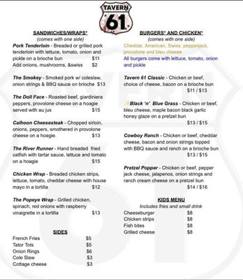Menu photo 2 Tavern 61 Blue Grass, IA Menu photo 2 Tavern 61 Blue Grass, IA