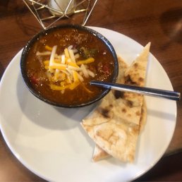 Cup of Beef Chili with Pita Bread Cup of Beef Chili with Pita Bread