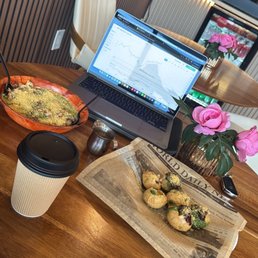 Pistachio latte, pani puri, chat