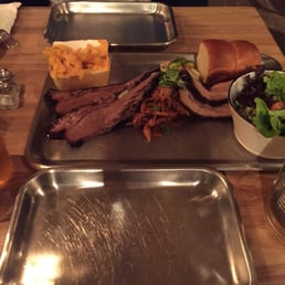 Brisket, pork belly and pulled pork