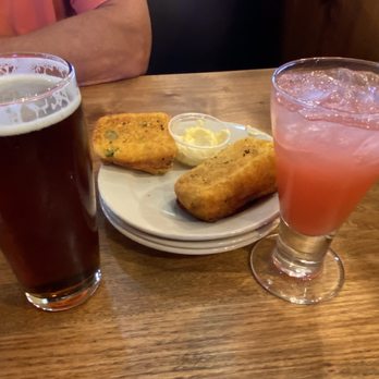 Z'Tejas - Jalapeño Corn Bread delivered with our drinks, kilt lifter and strawberry & watermelon margarita - Tex-Mex Near Me - Chandler, Arizona