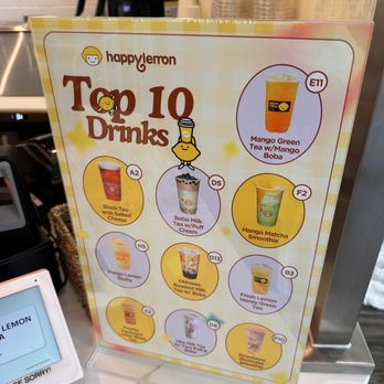 Happy Lemon - Drink menu - Bubble Tea Near Me - Alhambra, California