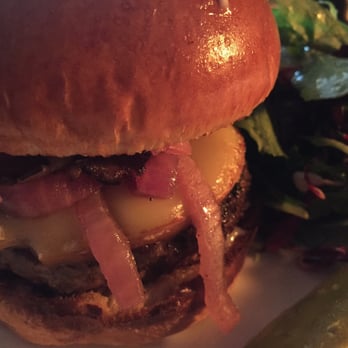 The Gage - Up close of The Gage Venison Burger - New American Near Me - Chicago, Illinois The Gage - Up close of The Gage Venison Burger - New American Near Me - Chicago, Illinois