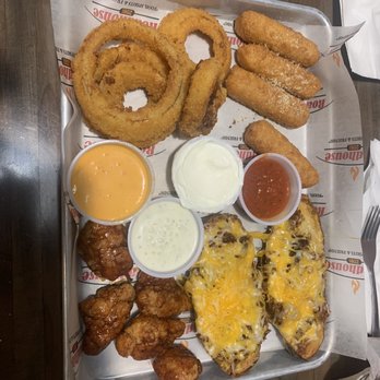 Roadhouse 2081 - Mix appetizer with onion rings, wings, mazzoribla sticks, loaded potato skins. - Bars Near Me - Ripley, West Virginia Roadhouse 2081 - Mix appetizer with onion rings, wings, mazzoribla sticks, loaded potato skins. - Bars Near Me - Ripley, West Virginia