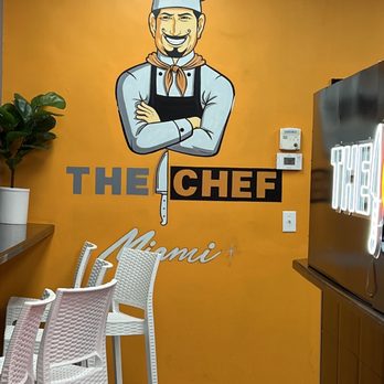 The Chef - a restaurant sign painted on the wall - American Near Me - North Miami, Florida