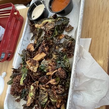 Roosters Brewing - Brussels sprouts! I don't like them, but these were delicious... I even tried to copycat them! - Brewpubs Near Me - Salt Lake City, Utah