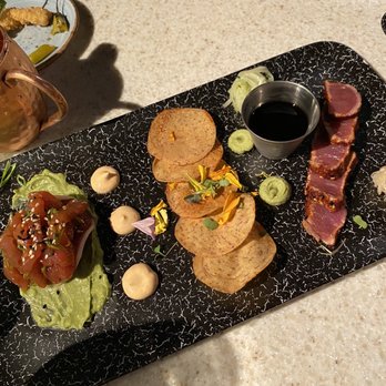 Poseidon on the Beach - * Yellowfin Ahi Tuna Poke Nachos - Seafood Near Me - Del Mar, California Poseidon on the Beach - * Yellowfin Ahi Tuna Poke Nachos - Seafood Near Me - Del Mar, California