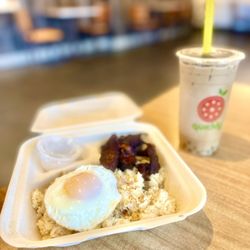 Quickly - Rocklin - Tapsilog and coffee milk tea with boba! Breakfast of champions