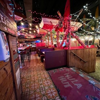 Hula Hut - Xmas lights inside - Tex-Mex Near Me - Austin, Texas