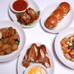 604 Ale House - Game Day Menu: 3 Sliders, Mozzarella sticks, deep fried pickles, loaded tots, and soft pretzels.