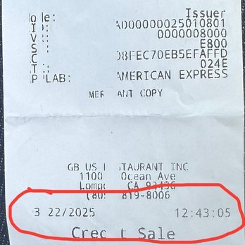 Happy Mediterranean Restaurant - Receipt showing order time. - Fast Food Near Me - Lompoc, California Happy Mediterranean Restaurant - Receipt showing order time. - Fast Food Near Me - Lompoc, California