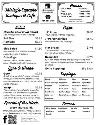 Menu photo 3 Shirley's Cupcake Boutique Crossville, TN