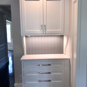 Advanced Builders & Remodeling - Grey bead board with HWBB toe Kick Heater   Montville, NJ.   Butler Serving pantry - General Contractors Near Me - Budd Lake, New Jersey