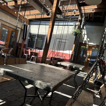 The Eastburn - Swing outdoor patio - New American Near Me - Portland, Oregon The Eastburn - Swing outdoor patio - New American Near Me - Portland, Oregon