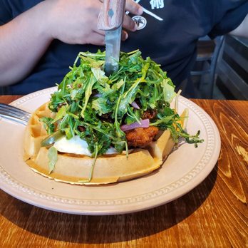 Scratch Kitchen - SPICY CHICKEN AND WAFFLES! SOOOOOOO GOOD! - Breakfast & Brunch Near Me - Honolulu, Hawaii Scratch Kitchen - SPICY CHICKEN AND WAFFLES! SOOOOOOO GOOD! - Breakfast & Brunch Near Me - Honolulu, Hawaii
