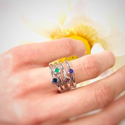 Valle Jewelers - Sterling Silver Stackable Bezel Rings
