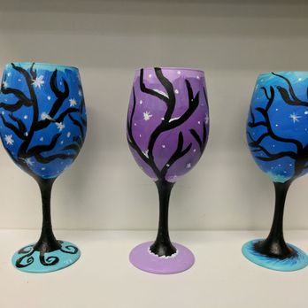 TW Painting With Friends - The glasses we painted. - Art Classes Near Me