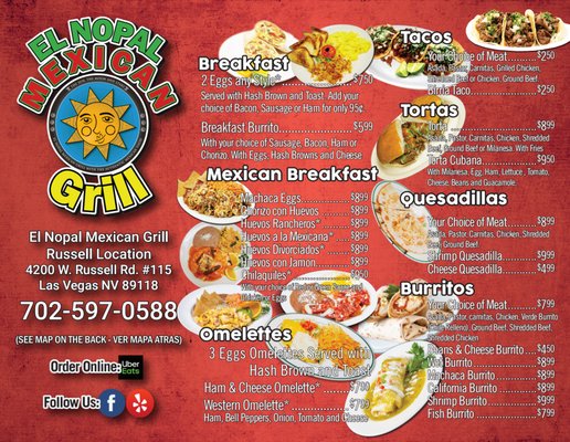 Menu photo 2 Tacos El Nopal Las Vegas, NV Menu photo 2 Tacos El Nopal Las Vegas, NV