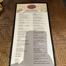 Lunch menu Lunch menu
