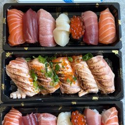 Negihama Maki Salmon Aburi Omakase Nigiri Negihama Maki Salmon Aburi Omakase Nigiri