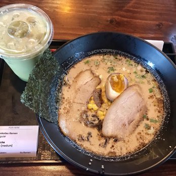 Ito Ramen - My meal! Yum. To the left is the Matcha drink and to the right is the Tonkotsu ramen. - Ramen Near Me - San Antonio, Texas Ito Ramen - My meal! Yum. To the left is the Matcha drink and to the right is the Tonkotsu ramen. - Ramen Near Me - San Antonio, Texas