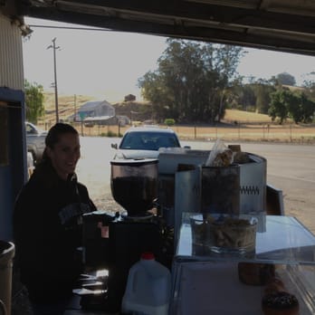 Tin Bar - Coffee - Looking East from under a shade structure while a fabulous cappuccino gets made. - Cafes Near Me - Petaluma, California