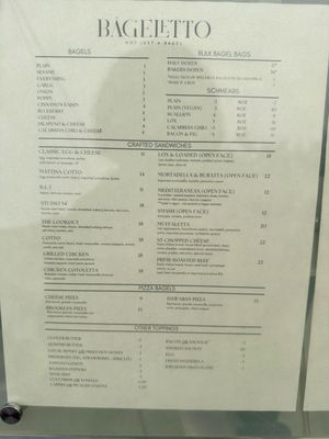 Menu photo 1 Bageletto San Francisco, CA