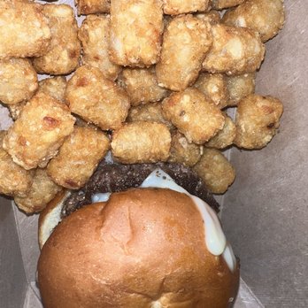 Plan B Simsbury - 3 shrooms burger with tater tots - Burgers Near Me - Simsbury, Connecticut