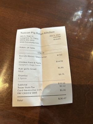 Menu photo 4 Tuscan Pig Italian Kitchen Longview, TX