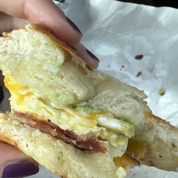 5 Star Bagelry - Number three Breakfast bagel. Bacon avocado egg and mayo on Jalapeno cheese omg so good! - Bagels Near Me - Orange, California 5 Star Bagelry - Number three Breakfast bagel. Bacon avocado egg and mayo on Jalapeno cheese omg so good! - Bagels Near Me - Orange, California