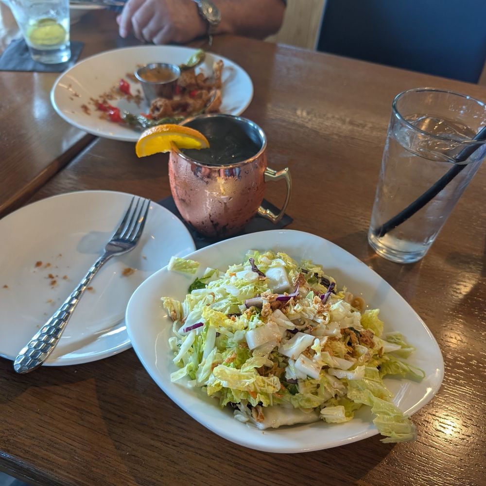 Asian salad, Moscow mule, calamari remnants Asian salad, Moscow mule, calamari remnants
