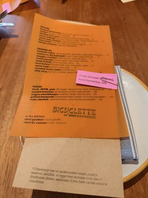 Menu photo 1 Bicyclette Cookshop Naples, FL