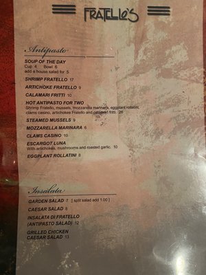 Menu photo 2 Fratello's Avon Lake, OH