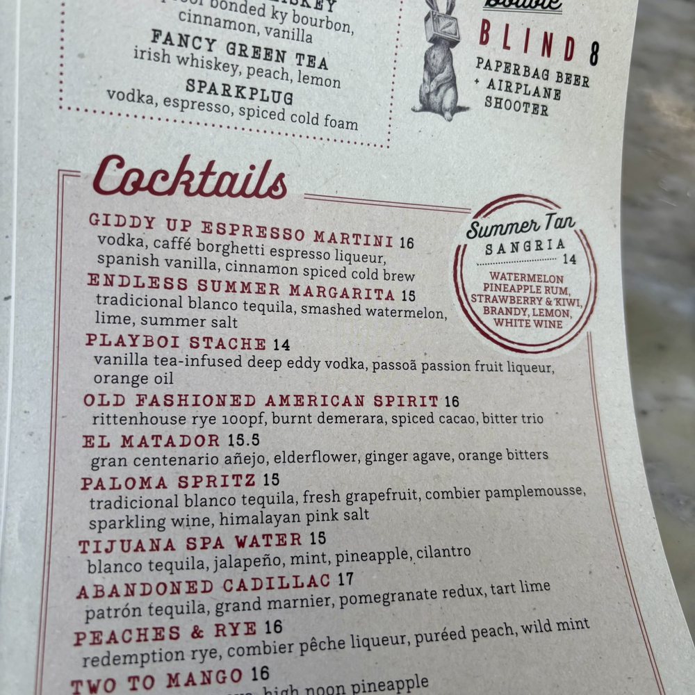 Culinary Dropout - menu - New American Near Me - Austin, Texas