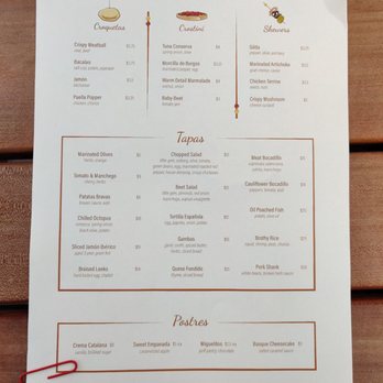 Red Window - Food menu - Cocktail Bars Near Me - San Francisco, California