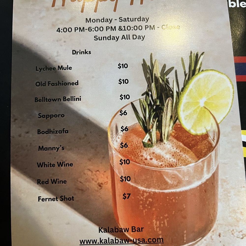 Kalabaw Bar & Kitchen - Happy hour drinks menu - Thai Near Me - Seattle, Washington Kalabaw Bar & Kitchen - Happy hour drinks menu - Thai Near Me - Seattle, Washington