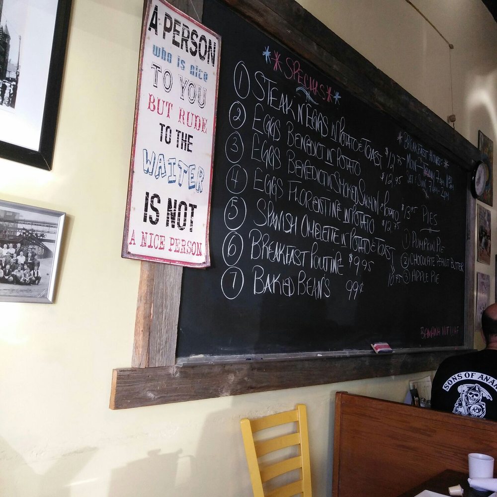Two Cougars & A Cafe - a chalkboard with a menu on it - Cafes Near Me - Hamilton, Ontario Two Cougars & A Cafe - a chalkboard with a menu on it - Cafes Near Me - Hamilton, Ontario