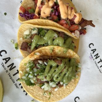 Cantina - Happy hour tacos: Beer battered fish, Pulled Pork, Pork Belly - Wine Bars Near Me - Yonkers, New York