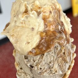 Bruster's Real Ice Cream - Small 2 scoop. Banana nut bread on top
