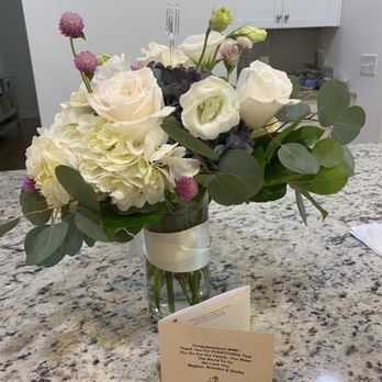 The Flower Cottage - Clover, eucalyptus leaves, roses, hydrangeas, and some others mixed in. - Florists Near Me - Charleston, South Carolina The Flower Cottage - Clover, eucalyptus leaves, roses, hydrangeas, and some others mixed in. - Florists Near Me - Charleston, South Carolina