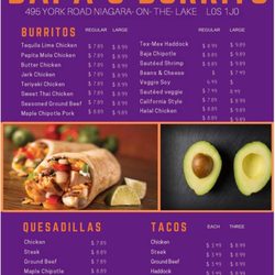 Bapas Burrito - Menu