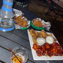 Wings, hookah, mozzarella sticks, jalapeño poppers Wings, hookah, mozzarella sticks, jalapeño poppers