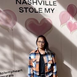 Kittenish - The short flannel jacket I purchased in front of the mural inside the store