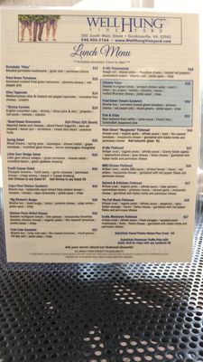 Menu photo 1 Well Hung Vineyard Gordonsville, VA Menu photo 1 Well Hung Vineyard Gordonsville, VA