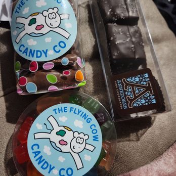 The Flying Cow - Swedish fish, Sea Salt Turtles. Gummies - Gelato Near Me - Overland Park, Kansas The Flying Cow - Swedish fish, Sea Salt Turtles. Gummies - Gelato Near Me - Overland Park, Kansas