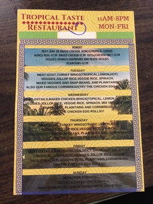 Menu photo 2 Tropical Taste Resturant Albany, GA Menu photo 2 Tropical Taste Resturant Albany, GA