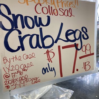 Market Fisheries - a sign for snow crab legs - Seafood Near Me - Chicago, Illinois